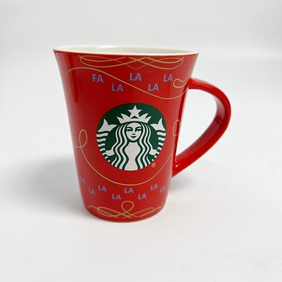 Starbucks 2020 Christmas FaLaLaLaLa Song Red Coffee Tea Mug Cup 10 oz - Picture 11 of 11